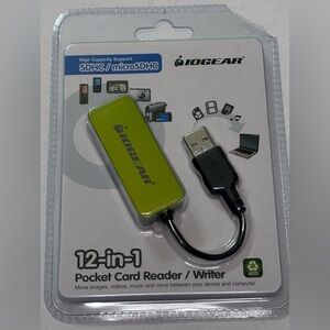 Green 12-in-1 Memory Card Reader
